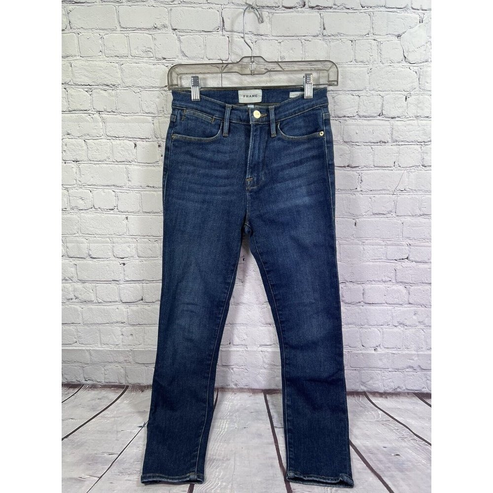 Frame Le High Skinny Crop Sz 27 (Fits‎ 26W 28L) Stretch Mid Rise Denim Jeans - Picture 2 of 6